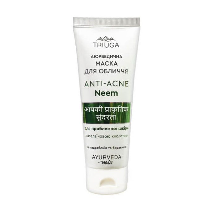 Маска для обличчя Triuga Anti-Acne Neem Аюрведична, для проблемної шкіри, 75 мл